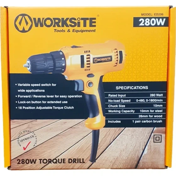 پیچ گوشتی برقی ورک سایت 280 وات مدل ED206